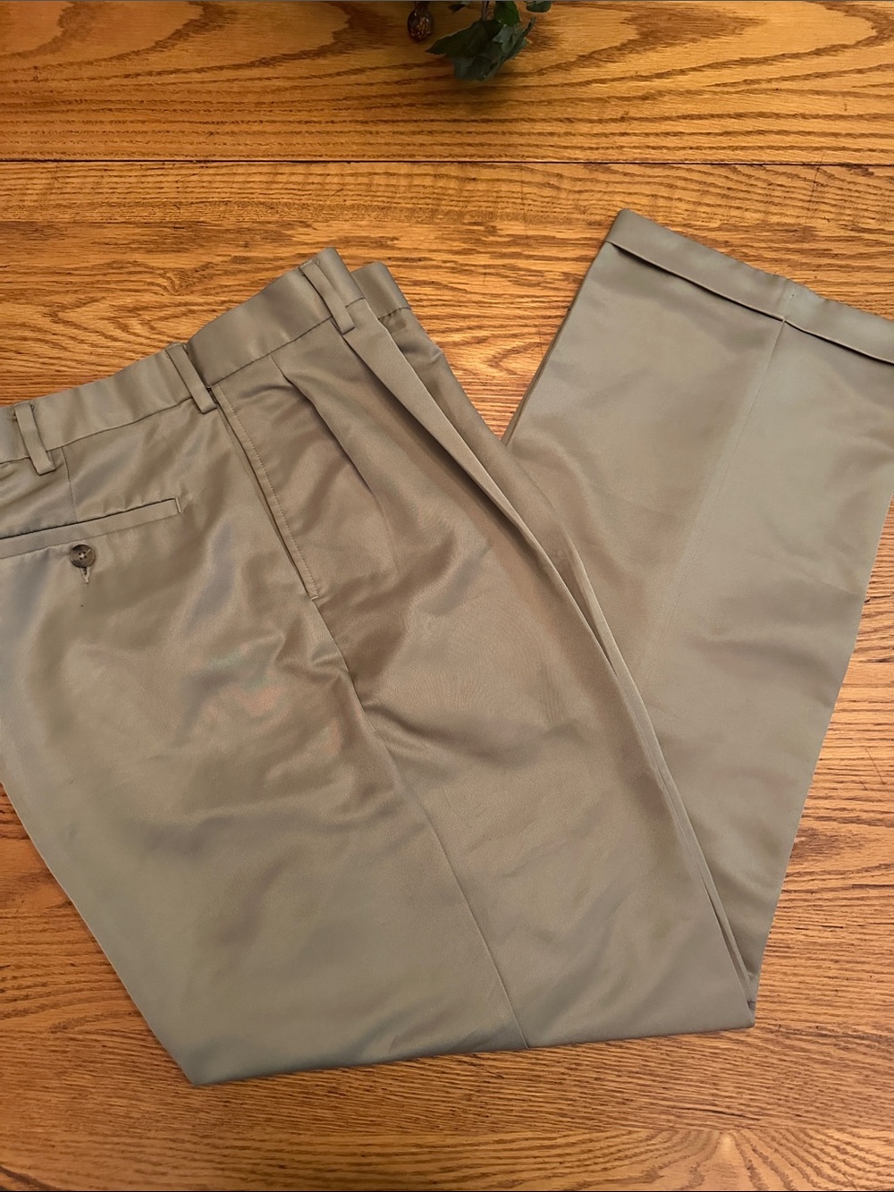 Classic Men's Dress Pants in beige pleated sz 36x30